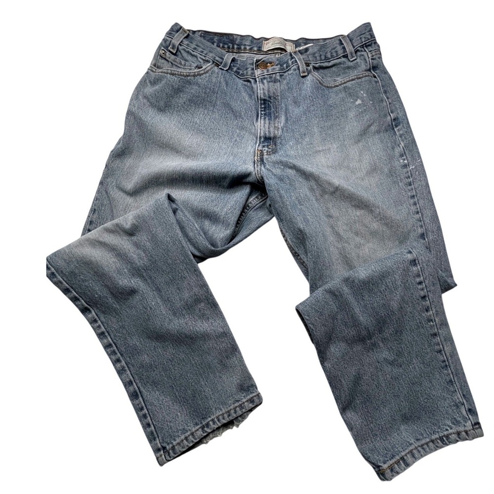 Levi Strauss Signature Jeans Womens 36x30 Loose Relaxed Fit Light Wash Cotton